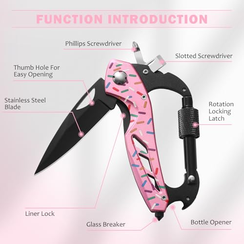 COOL PARD EDC Donut Multitool Carabiner - 6-in-1 Survival Gear for Camping & Hiking