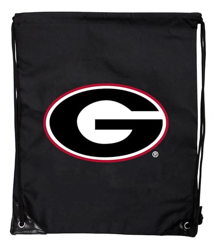 Georgia Bulldogs Drawstring Backpack - Lightweight Cinch Bag Black