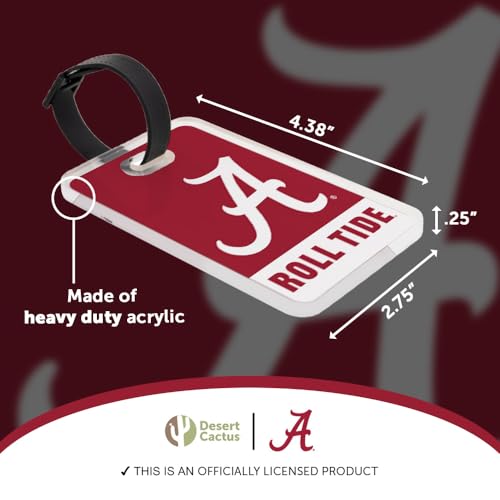 Acrylic Luggage Tag ID - Alabama Crimson Tide - 2 Pack