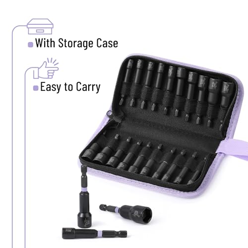 Bates Choice Magnetic Nut Driver Set, 20pc, Metric & SAE, 5-13mm, 3/16"-1/2", Hex Nut Driver Set with Storage Bag
