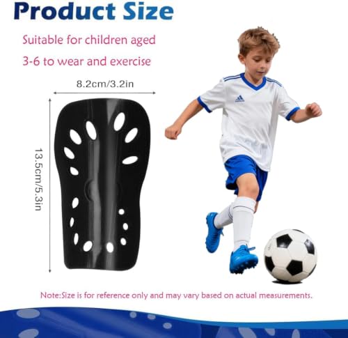 Soccer Shin Guards - Lightweight & Breathable Protective Gear - Black & White