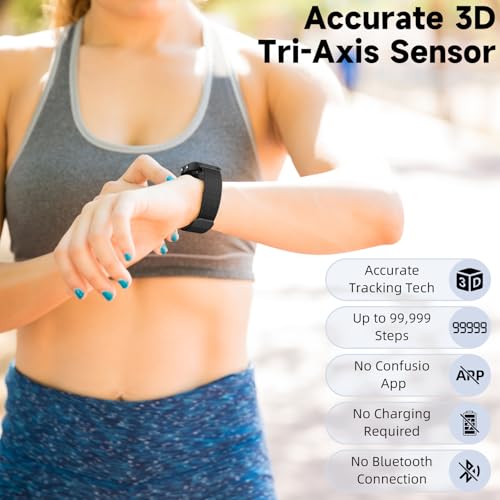 3D Pedometer Watch with Magnetic Strap - Waterproof Step Tracker