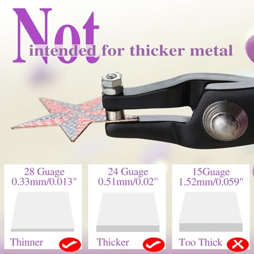 SPEEDWOX Metal Hole Punch Pliers 1.5mm Round for Sheet Metal, Short Jaw Single Puncher, Jewelry Making Tool, Earring Craft Beading Hobby Precision Pliers