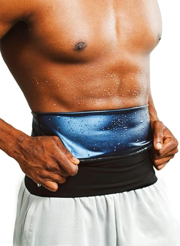 Waist Trimmer for Men Sauna Belt - Neoprene-Free, X-Large Blue