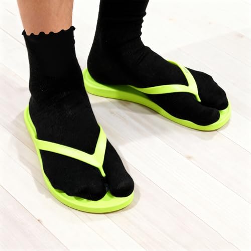 Tabi Socks White/Black, 4 Pairs Cotton Split-Toe Socks for Women & Men