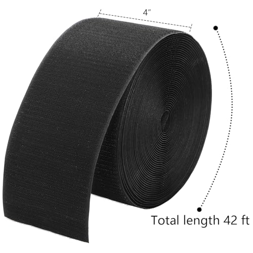 42 ft Gymnastics Mat Hook Fastener with 4-Inch Nylon Hook, Black - Hedume