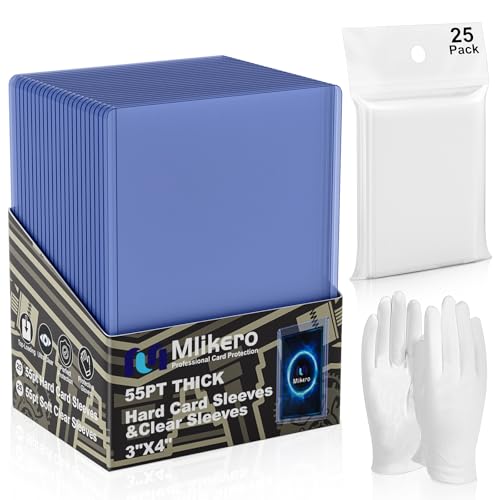 25 Count 55pt Top Loaders & Soft Thick Card Sleeves Set - Baseball, Basketball, Football