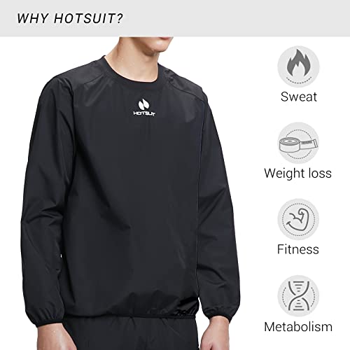 Men's Sauna Suit Jacket - Durable Gym Workout - X-Large Black