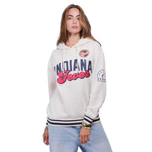 WNBA Official Super Soft Kaleido Hoodie Sweatshirt - Indiana Fever Medium Oatmeal Heather