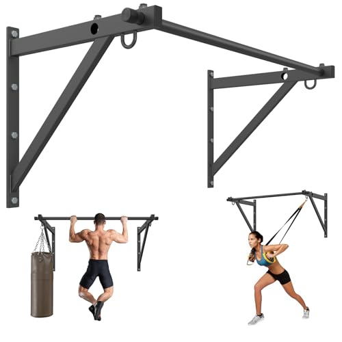 Wall Mounted Pull Up Bar - 51 Inch, 500LBS Capacity, Easy Install