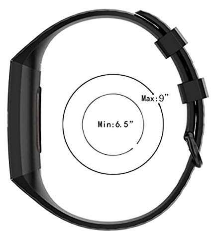 Silicone Replacement Bands for Fitbit Charge 4/3 - Black, Large