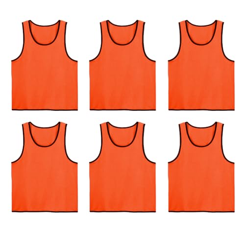 Scrimmage Vests Set of 6 - Mesh Jerseys for Soccer & Basketball Training