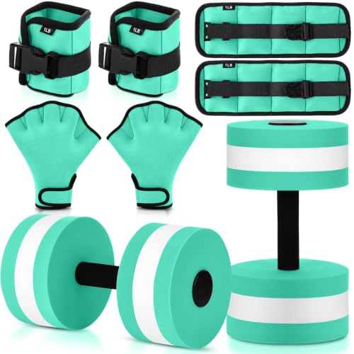 Full Body Aqua Workout Kit - 6 Pcs Water Aerobics Set - Cyan 1lb