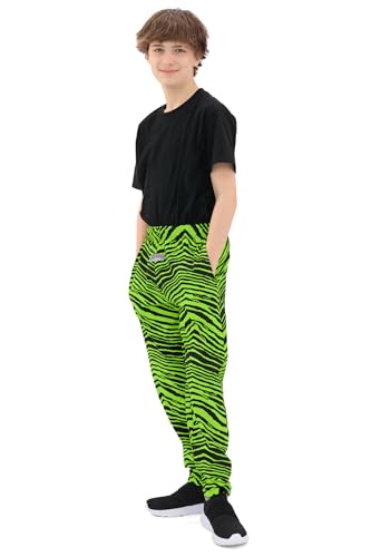 Z88 The Original Unisex Youth Pants - Black/Neon Green Zebra