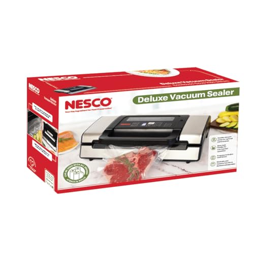NESCO Deluxe Food Vacuum Sealer with Viewing Lid & Starter Bags