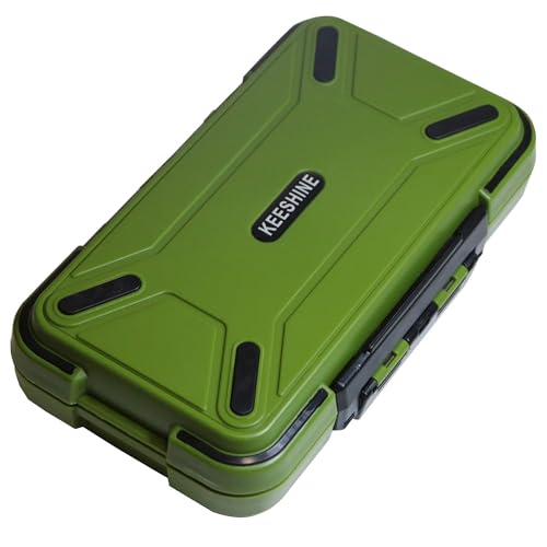KEESHINE Small Green Tackle Box with 19 Dividers | Mini Floating Lure Organizer
