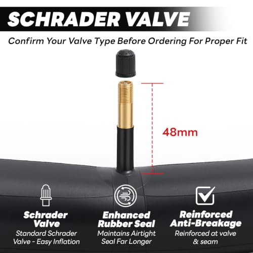 Vancom 2-Pack 700x18-25C Bike Tubes with 48mm Schrader Valve – Compatible with Road & Gravel Bikes