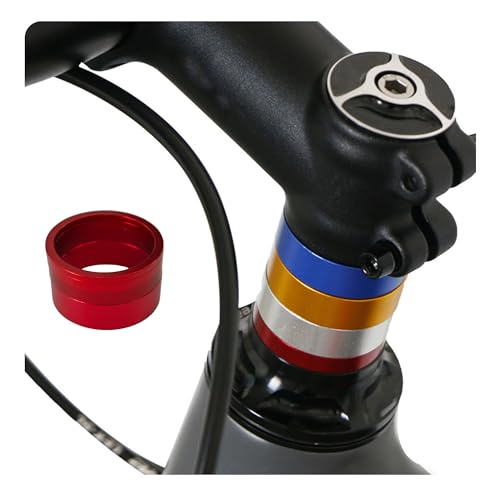 Aluminum Alloy Bicycle Headset Spacers - Red, 8PCS Set