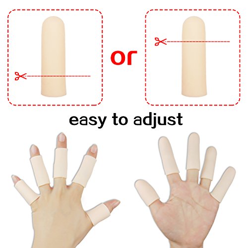 Gel Finger Cots - 14 PCS Finger Protectors for Arthritis & Eczema - Nude