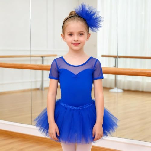 Layered Tulle Tutu Skirt for Girls with Headband - Blue, 3-6 Years