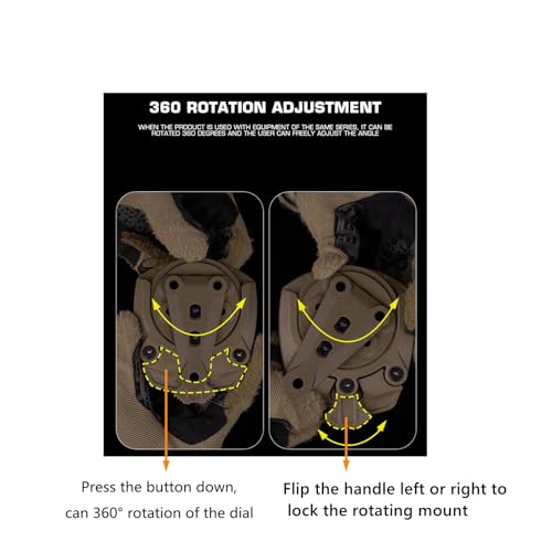 Black Mid-Low Ride Holster Platform Adapter Belt Loop with 360° Rotation and Adjustable Thigh Straps - JFFCESTORE