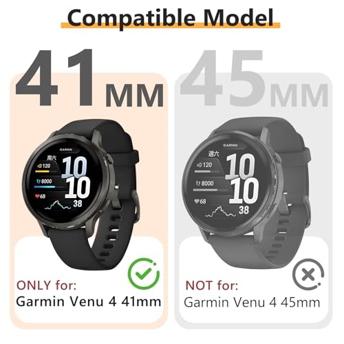 Soft TPU Screen Protector Case for Garmin Venu 4 41mm - Clear 4 Pack