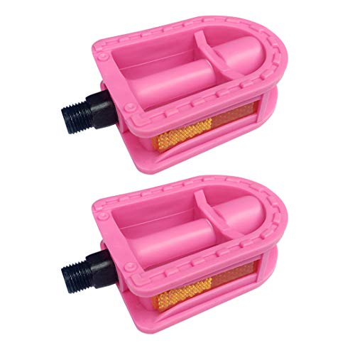 Kids Bike Pedals 1/2-Inch Resin with Reflectors - Pink