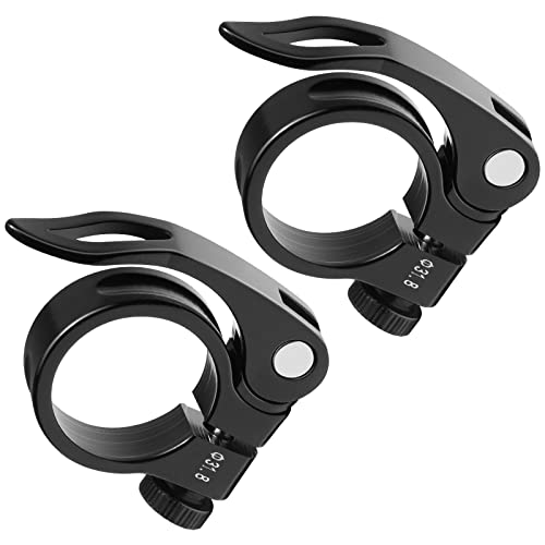Bicycle Seat Post Clamp - 31.8mm Aluminum - 2 Pcs - Black