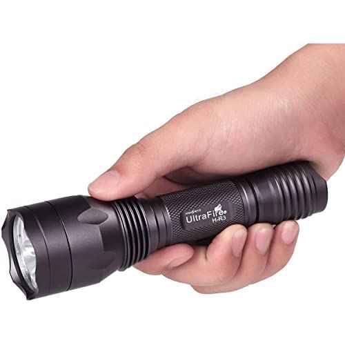 ULTRAFIRE Red Light LED Flashlight Hunting Torch 256 Yard 630 nm Wavelength Professional Red Beam Predator Light Single Mode Tactical Flashlight H-R3 (Battery Not Included)