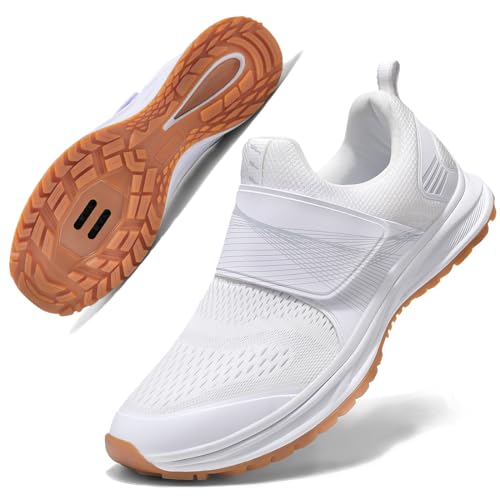 Breathable Women's Indoor Cycling Shoes - SPD Compatible - White