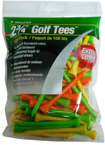 Oversized Golf Tees - 2 3/4-Inch Fluorescent - Pack of 100
