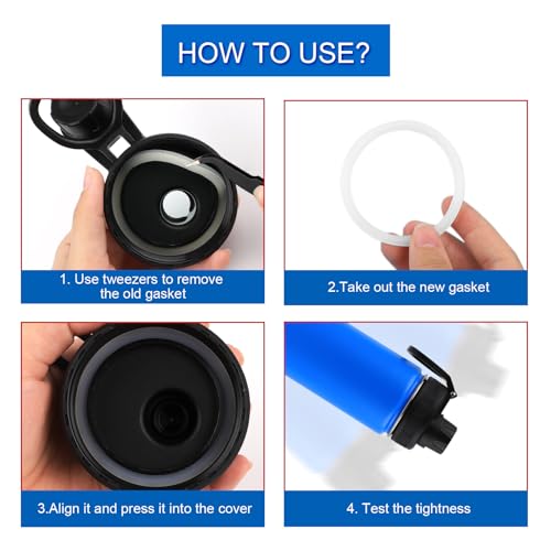 12pcs Silicone Water Bottle Lid & Spout Gasket Set