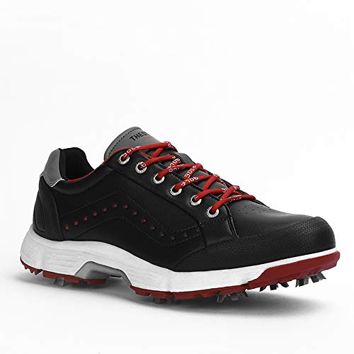 THESTRON Men’s Waterproof Golf Shoes 2021 Spikes Sneakers 11.5 Black