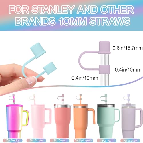 7-Piece Silicone Straw Cover Set for 30oz and 40oz Tumblers - 7 Colors