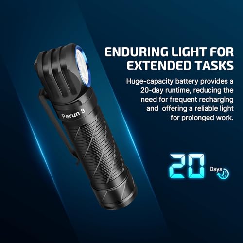 Rechargeable Headlamp with Red Light - 3000 Lumens, Waterproof, Black