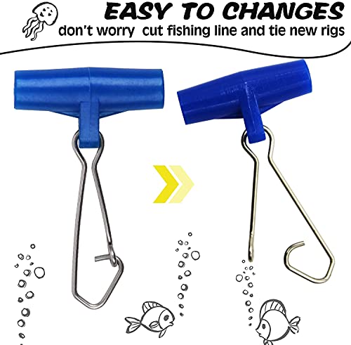 Fishing Line Sinker Slides with Duo Lock Snap - 10pcs
