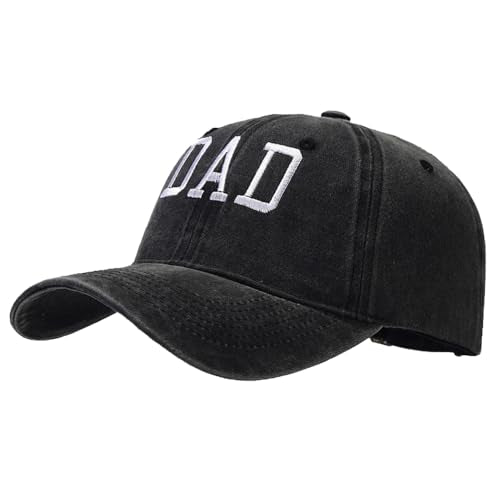 Vintage Distressed Baseball Cap - Adjustable Dad Hat - Black