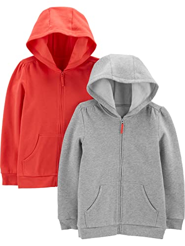 Simple Joys by Carter's Girls' 2-Pack Pink/Grey Fleece Full-Zip Hoodies