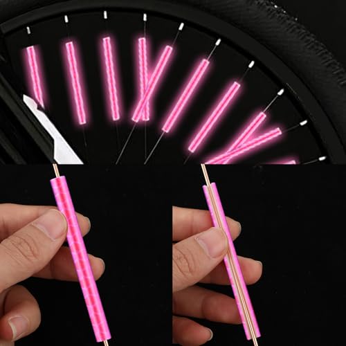 Reflective Spoke Covers for Bicycle - 36 Pcs Pink Set
