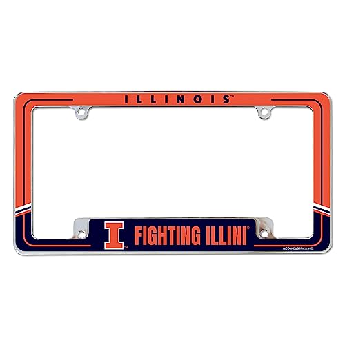 Illinois Fighting Illini Chrome License Plate Frame - 12" x 6"