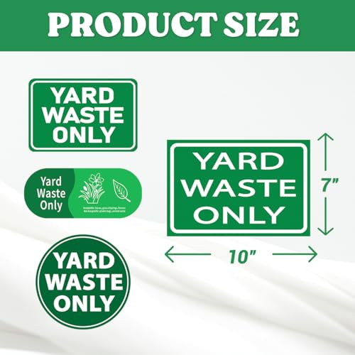 Yard Waste Only Vinyl Stickers with Bold Text and Icons for Outdoor Trash Bin Labeling Compost Separation Recycle Signage Use 8Pcs Hard Bike Water Bottles Laptop