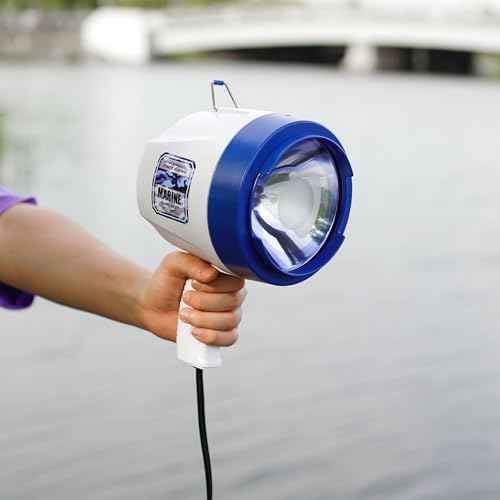 GOODSMANN Spotlight Outdoor Handheld 12v Spot Light 1200 Lumen spotlights with Cigarette Lighter for Boat Marine Glare-Free Bright Plug in Spotlight for Car Corded Floodlight