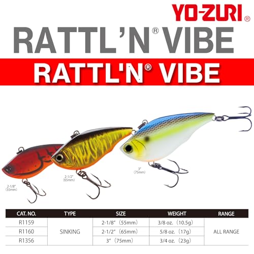 Yo-Zuri Rattl’n Vibe Lipless Lure - Ghost Bluegill, 3in Sinking