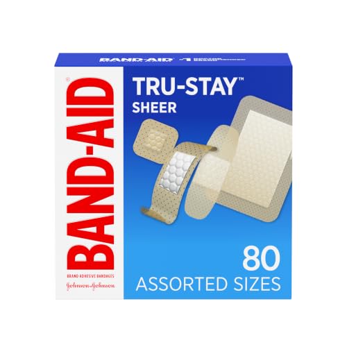 Sheer Adhesive Bandages for Minor Wounds, Assorted Sizes - 80 Count