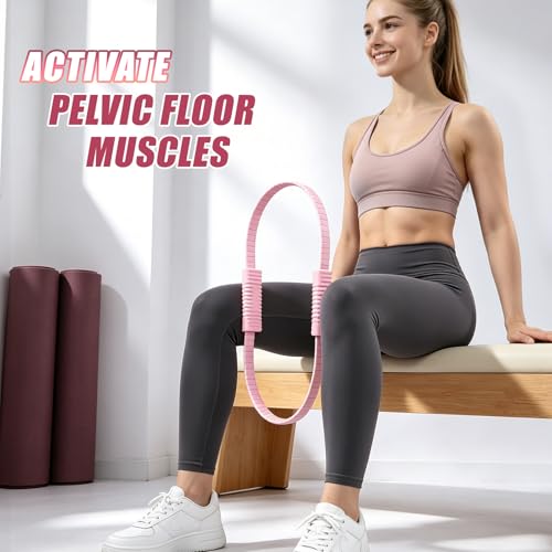 Pilates Kit for Women - 13.7in Silicone Ring, 5 Resistance Bands, Ball & Block