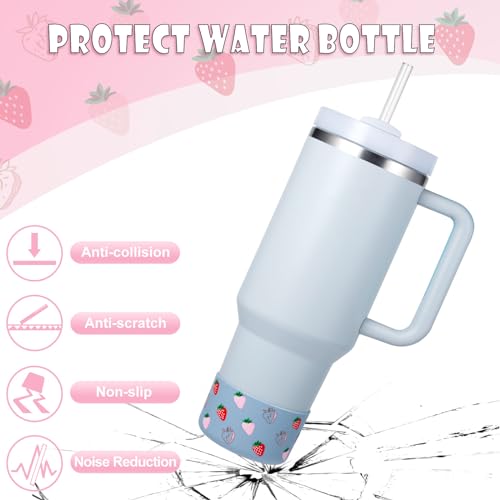 Silicone Protective Boot for 12oz 14oz 16oz Water Bottles - Strawberry