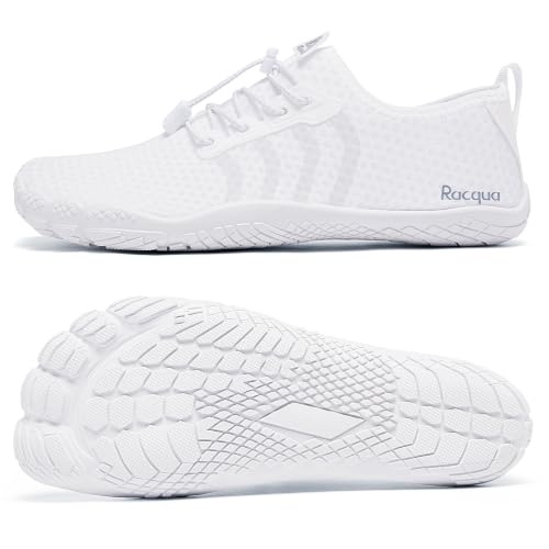 Racqua Water Shoes for Men & Women - Quick Dry Barefoot Athletic Swim Shoes, White 35, Wz1115