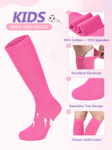 Youth Knee High Soccer Socks for Girls - 2 Pack Neno Green Pink