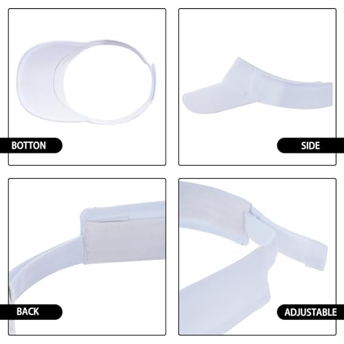Kids Adjustable Cotton Sun Visor Hat - One Size, White