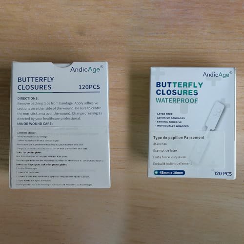 120PCS Butterfly Closure Adhesive Bandages for Wound Care